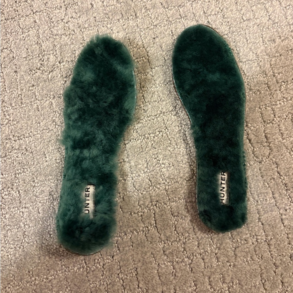 Hunter Dark Green Fuzzy Shearling Insoles